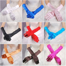 Bride Gloves Satin Long Vintage Travel Sunscreen Dress Wedding Gloves(Wine Red)
