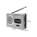 BC-R2033 AM FM Radio Telescopic Antenna Full Band Portable Radio Receiver(Silver Gray)