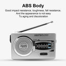 BC-R2033 AM FM Radio Telescopic Antenna Full Band Portable Radio Receiver(Silver Gray)