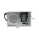 INDIN BC-R2048 AM FM Radio Telescopic Antenna Multifunction Mini Pocket Radio(Silver Gray)
