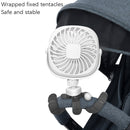 Octopus Stroller Deformation Fan Desktop Portable Handheld USB Small Fan, Colour: 1200mAh Black