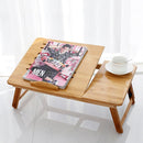 Bauhinia Pattern Folding Computer Desk Bed Dorm Notebook Lap Desk Medium With Fan