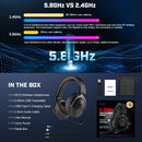 EKSA E910 5.8GHz Ambient Noise Cancelling Retractable Microphone Wireless Gaming Headset(Black)