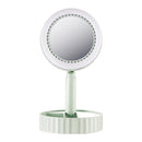 HD Makeup Mirror Fill Light Table Lamp Mute Fan(Green)