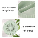 HD Makeup Mirror Fill Light Table Lamp Mute Fan(White)