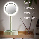 HD Makeup Mirror Fill Light Table Lamp Mute Fan(White)