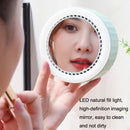 HD Makeup Mirror Fill Light Table Lamp Mute Fan(White)