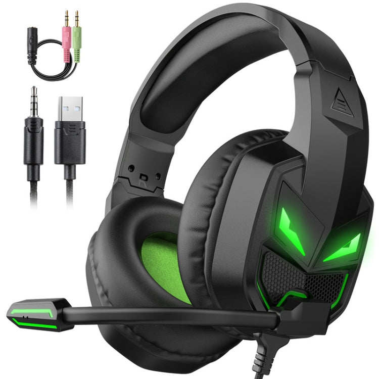 EKSA E7000 RGB Illuminated Gaming In-Line Headset, Cable Length: 2m(Black)