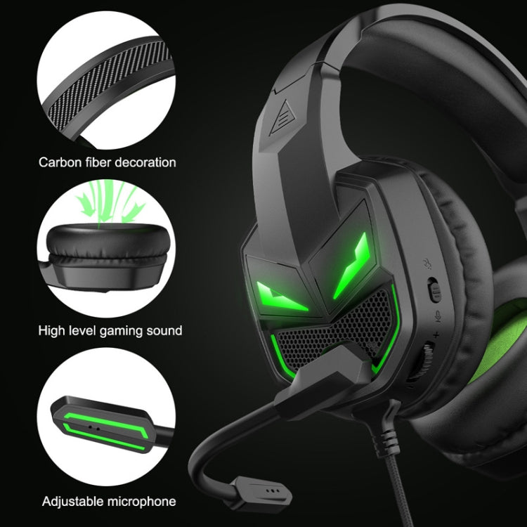 EKSA E7000 RGB Illuminated Gaming In-Line Headset, Cable Length: 2m(Black)