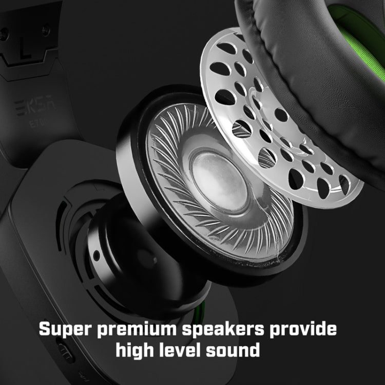 EKSA E7000 RGB Illuminated Gaming In-Line Headset, Cable Length: 2m(Black)
