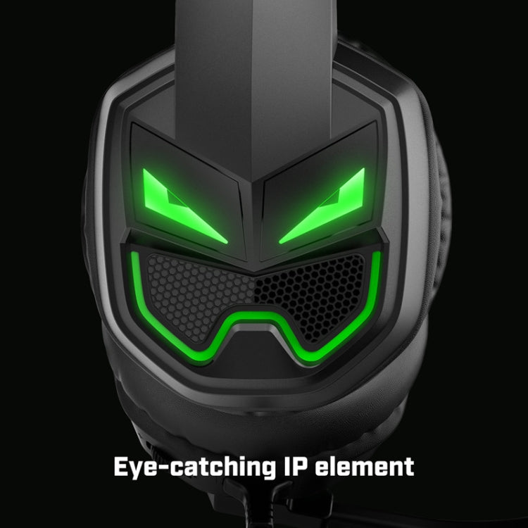 EKSA E7000 RGB Illuminated Gaming In-Line Headset, Cable Length: 2m(Black)