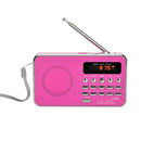 L-938 MP3 Audio Player FM Radio Support SD MMC Card AUX-IN Earphone-out(Pink)