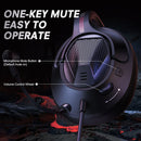 EKSA E3D Lightweight Adjustable Mic Gaming Wired Headset, Cable Length: 2m(White)