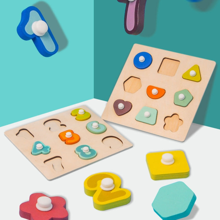 2 PCS Wooden Number Shape Matching Board(Digital Cognition)