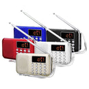 L-218AM MP3 Radio Speaker Player Support TF Card USB with LED Flashlight Function(White)