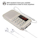 L-218AM MP3 Radio Speaker Player Support TF Card USB with LED Flashlight Function(White)
