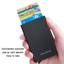 NEWBRING Metal Wallet Automatic Pop-up Anti-degaussing Card Holder, Colour: Black
