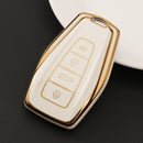 2 PCS TPU Car Key Cover For Geely Emgrand GL/GS(Ivory White Horn Key)
