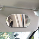 2 PCS Sun Visor High-definition Mirror Stainless Steel Makeup Mirror Oval Large