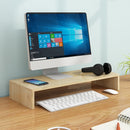 Computer Elevated Rack Monitor Bracket Storage Rack,Style: Single Layer(Light Walnut)