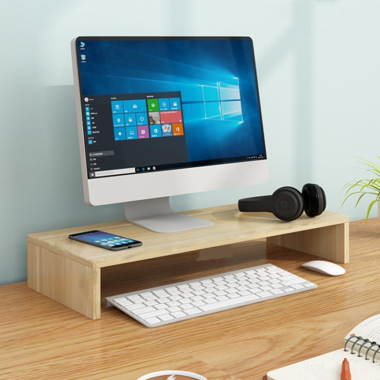 Computer Elevated Rack Monitor Bracket Storage Rack,Style: Single Layer(Light Walnut)