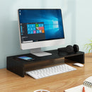 Computer Elevated Rack Monitor Bracket Storage Rack,Style: Single Layer(Black Walnut)