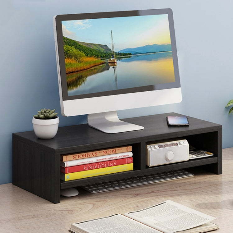 Computer Elevated Rack Monitor Bracket Storage Rack,Style: Double Layer(Black Walnut)