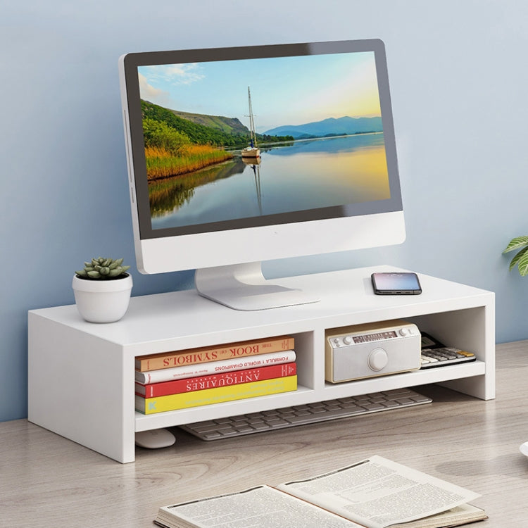 Computer Elevated Rack Monitor Bracket Storage Rack,Style: Double Layer(White)