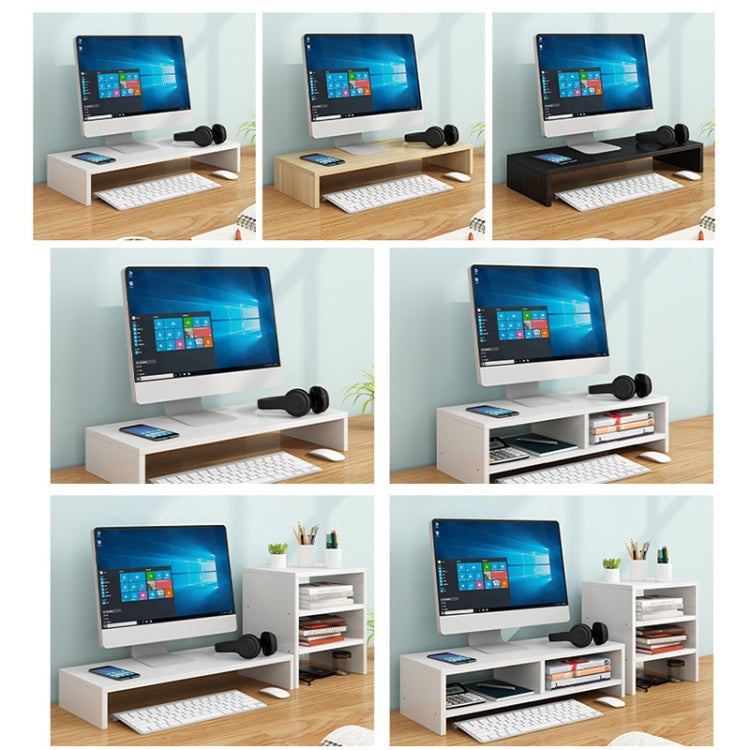 Computer Elevated Rack Monitor Bracket Storage Rack,Style: Double Layer(Black Walnut)