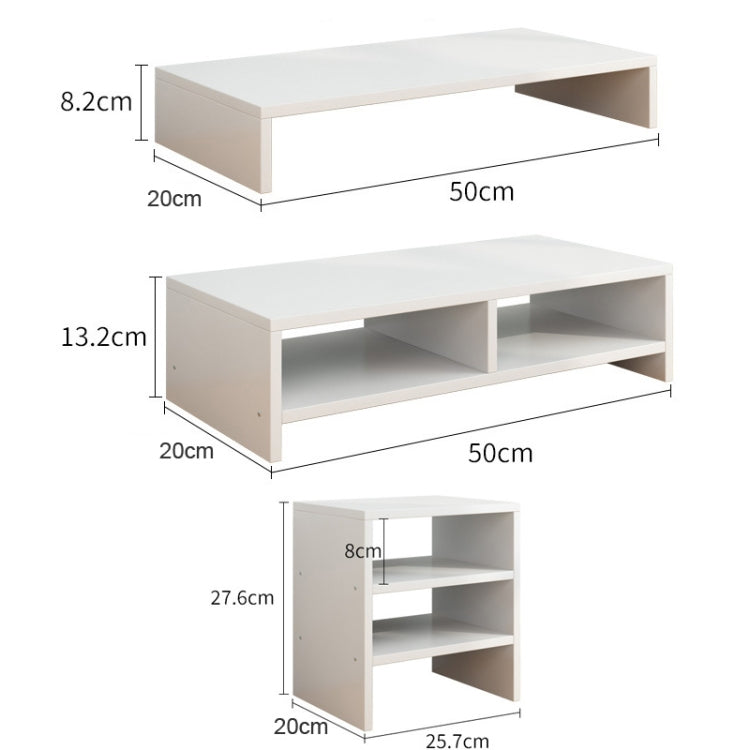 Computer Elevated Rack Monitor Bracket Storage Rack,Style: Double Layer(Light Walnut)