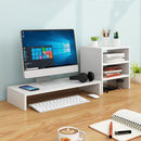 Computer Elevated Rack Monitor Bracket Storage Rack,Style: Single Layer+Three Layers(White)