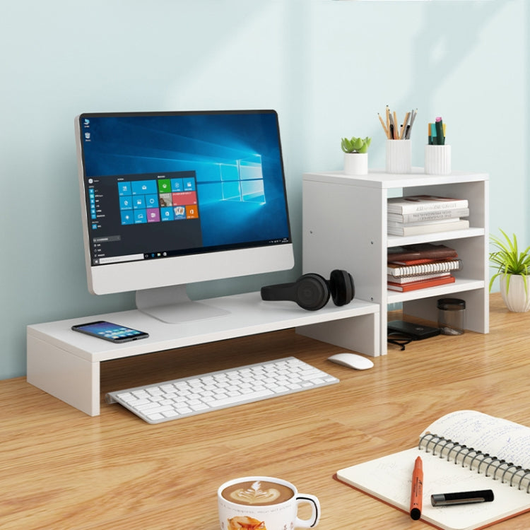 Computer Elevated Rack Monitor Bracket Storage Rack,Style: Single Layer+Three Layers(White)