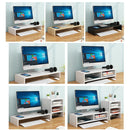 Computer Elevated Rack Monitor Bracket Storage Rack,Style: Single Layer+Three Layers(White)
