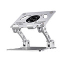 double Rod Laptop Folding Lift Stand Tablet Stand with Fan Radiator(Silver )