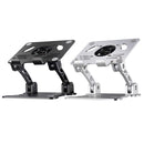 double Rod Laptop Folding Lift Stand Tablet Stand with Fan Radiator( Black )