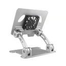 double Rod Laptop Folding Lift Stand Tablet Stand with Fan Radiator(Silver )