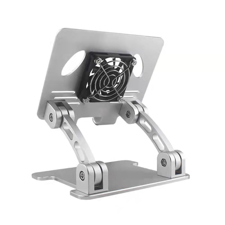 double Rod Laptop Folding Lift Stand Tablet Stand with Fan Radiator( Black )