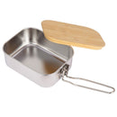 Outdoor Bamboo Wood Cover 304 Stainless Steel Lunchbox, Style: Box + Steamer