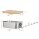 Outdoor Bamboo Wood Cover 304 Stainless Steel Lunchbox, Style: Box + Steamer