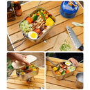 Outdoor Bamboo Wood Cover 304 Stainless Steel Lunchbox, Style: Box + Steamer