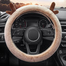 Antler Thick Plush Steering Wheel Cover, Style: O Type (Camel)