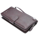 Baellerry S6701 Men Wallet Business Multi-card Mid-length Clutch Buckle Zipper Coin Purse(Coffee)