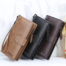 Baellerry S6701 Men Wallet Business Multi-card Mid-length Clutch Buckle Zipper Coin Purse(Coffee)