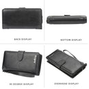 Baellerry S6701 Men Wallet Business Multi-card Mid-length Clutch Buckle Zipper Coin Purse(Coffee)