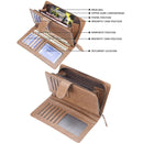Baellerry S6701 Men Wallet Business Multi-card Mid-length Clutch Buckle Zipper Coin Purse(Brown)
