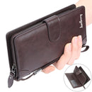 Baellerry S6701 Men Wallet Business Multi-card Mid-length Clutch Buckle Zipper Coin Purse(Black)