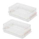 2 PCS Transparent Large Capacity Butter Cut Storage Box(White)