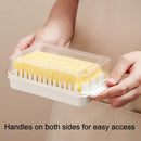 2 PCS Transparent Large Capacity Butter Cut Storage Box(White)