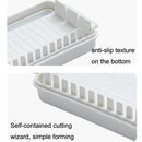 2 PCS Transparent Large Capacity Butter Cut Storage Box(White)