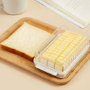 2 PCS Transparent Large Capacity Butter Cut Storage Box(White)